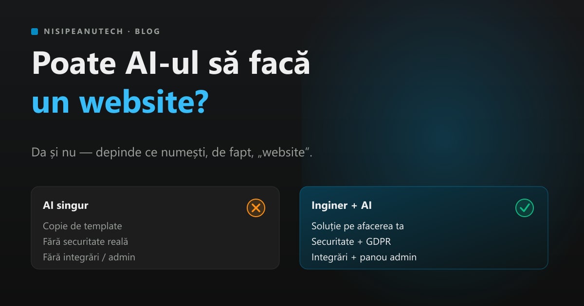 Poate AI-ul să facă un website? AI singur vs. inginer plus AI