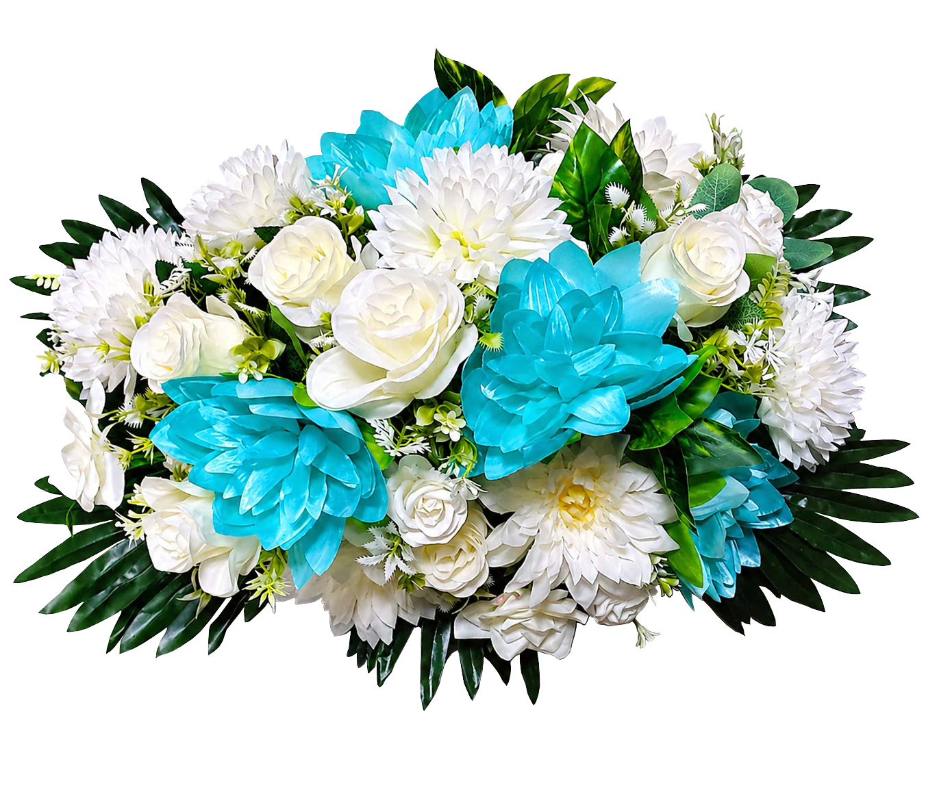 Aranjament funerar oval cu flori artificiale realtouch – Floraria Mariei