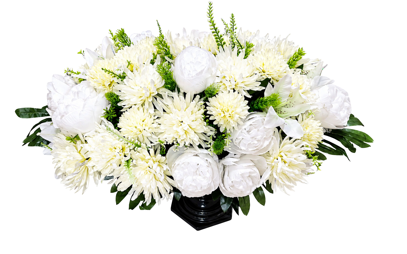 Aranjament funerar oval cu flori artificiale realtouch – Floraria Mariei - imagine 2