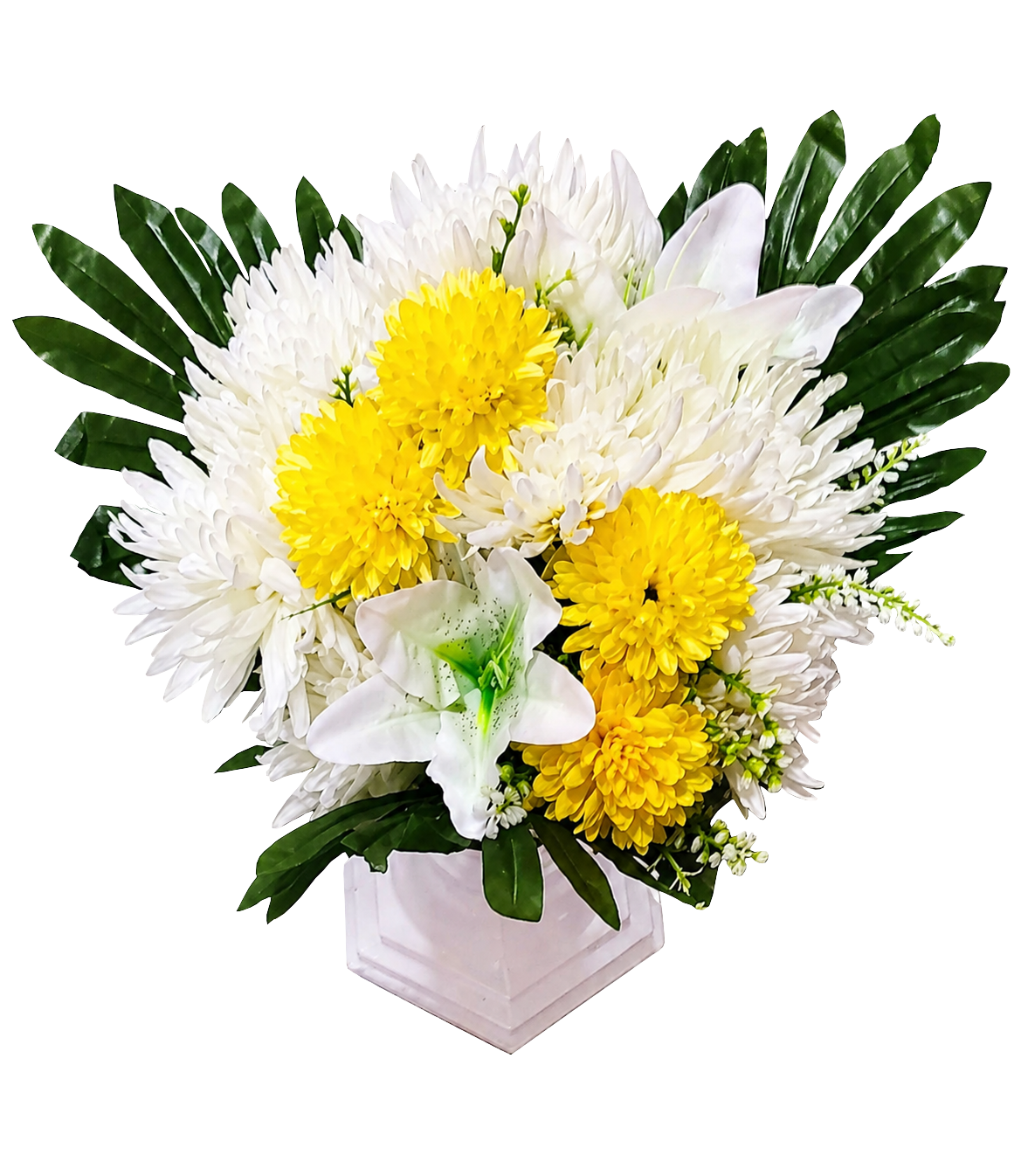 Aranjament funerar rotund cu flori artificiale realtouch – Floraria Mariei