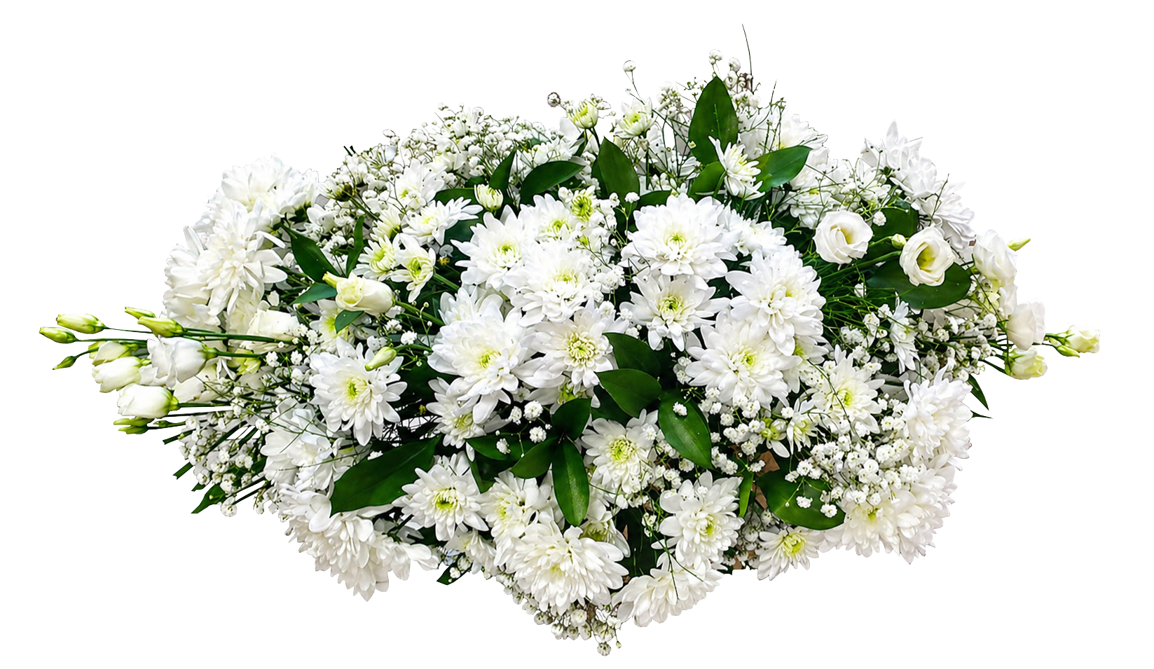 Aranjament funerar dreptunghiular mare cu flori naturale (50–60 cm) – Floraria Mariei