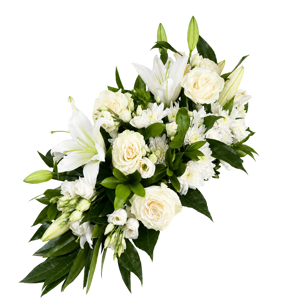 Aranjament funerar dreptunghiular mare cu flori naturale (50–60 cm) – Floraria Mariei - imagine 2