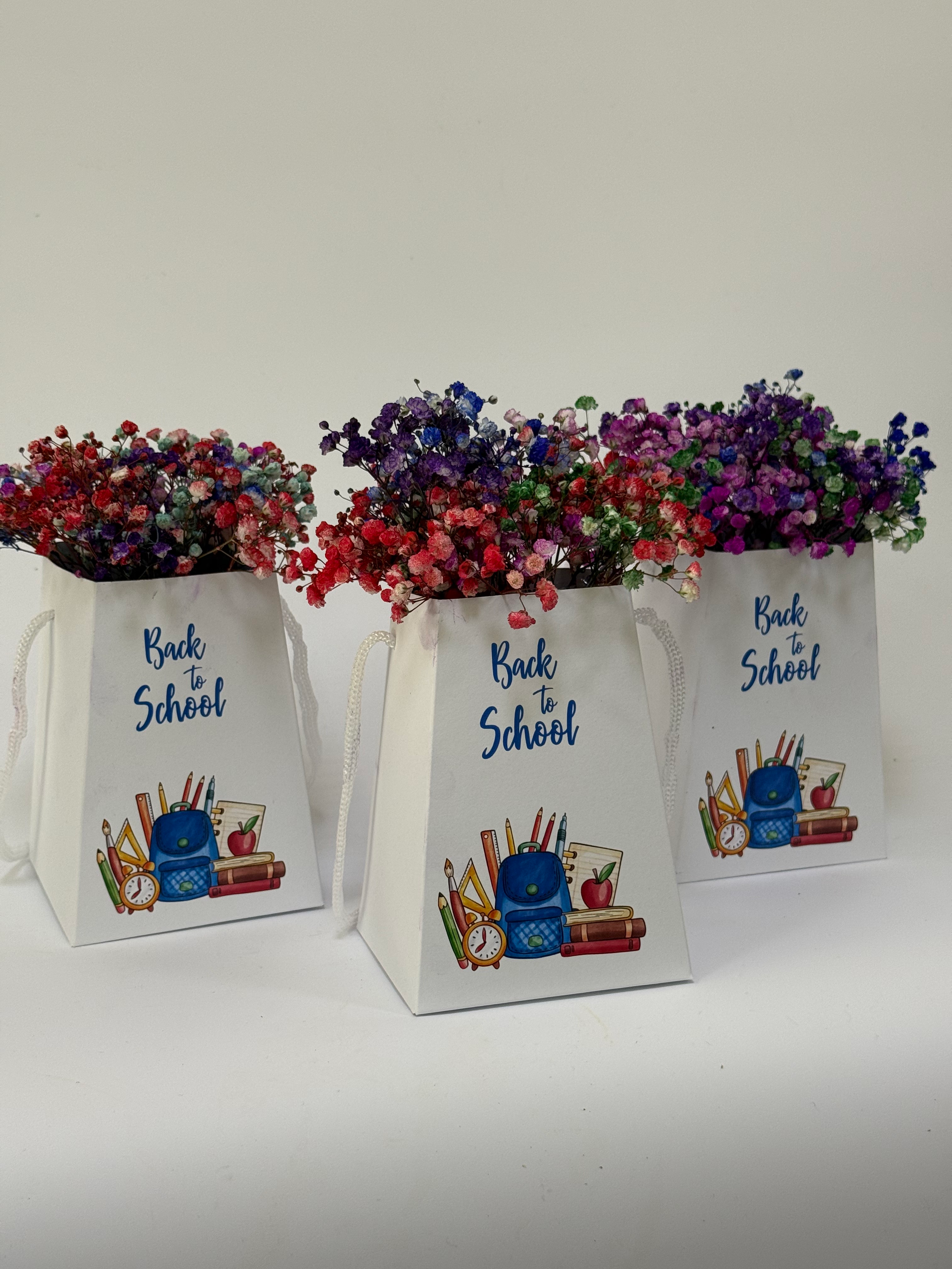 Combo 3 aranjamente cu gipsophila pentru profesori - imagine 1