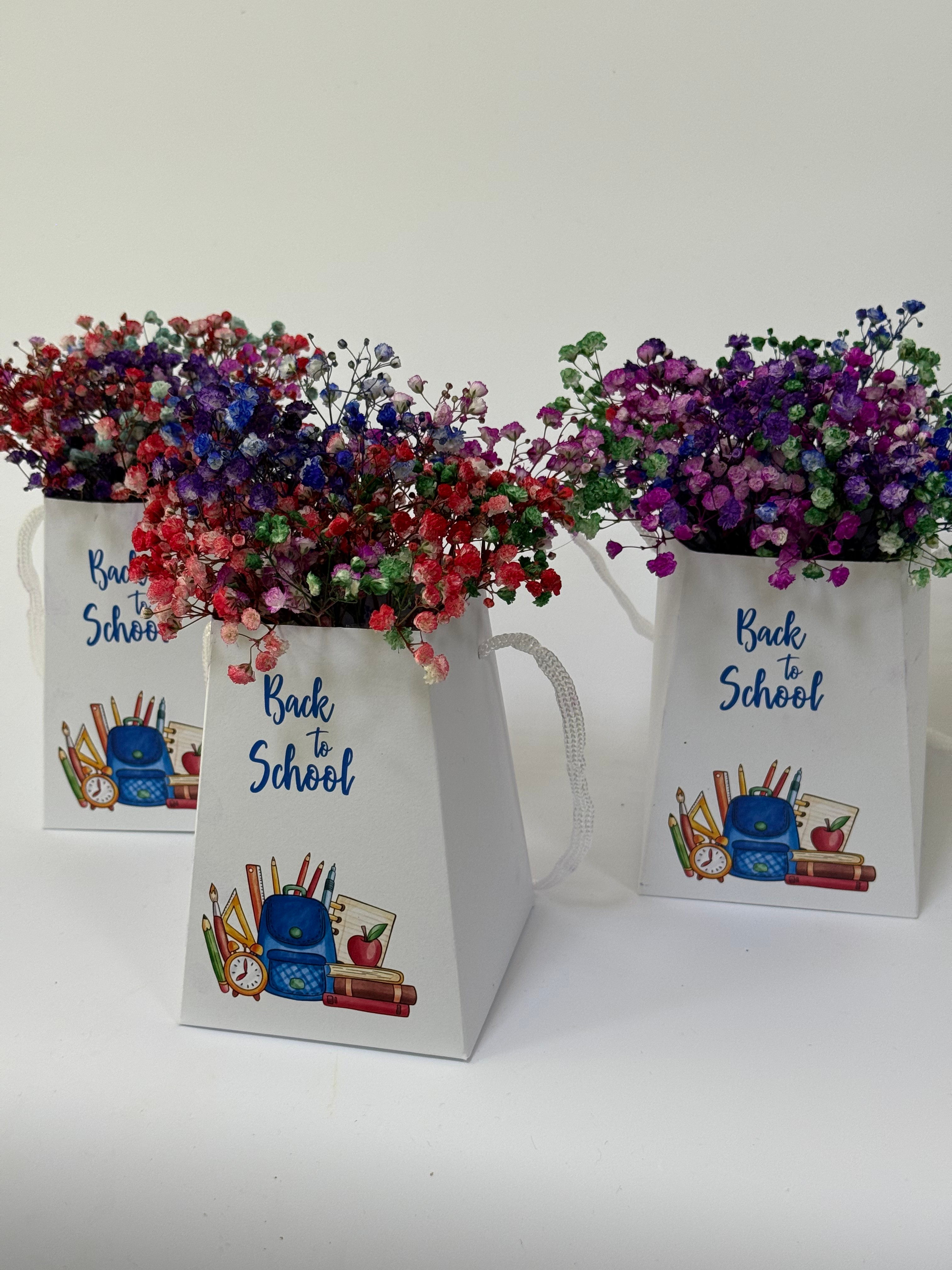 Combo 3 aranjamente cu gipsophila pentru profesori - imagine 2