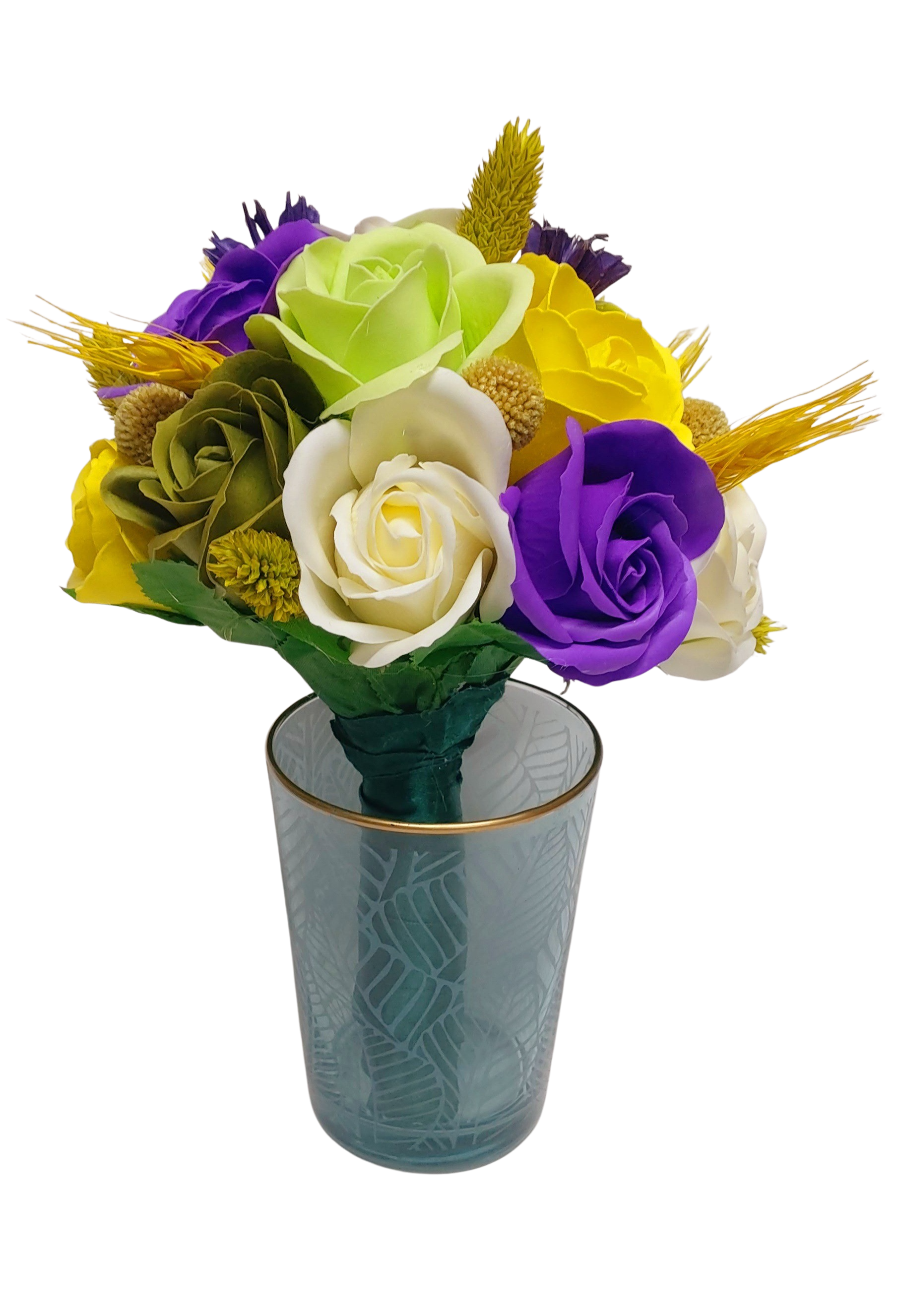 Buchet de cununie cu trandafiri din săpun și spice de grâu – Floraria Mariei - imagine 2