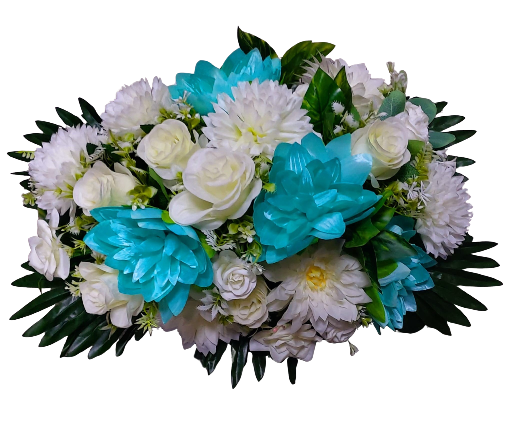 Aranjament funerar oval cu flori artificiale realtouch – Floraria Mariei - imagine 3