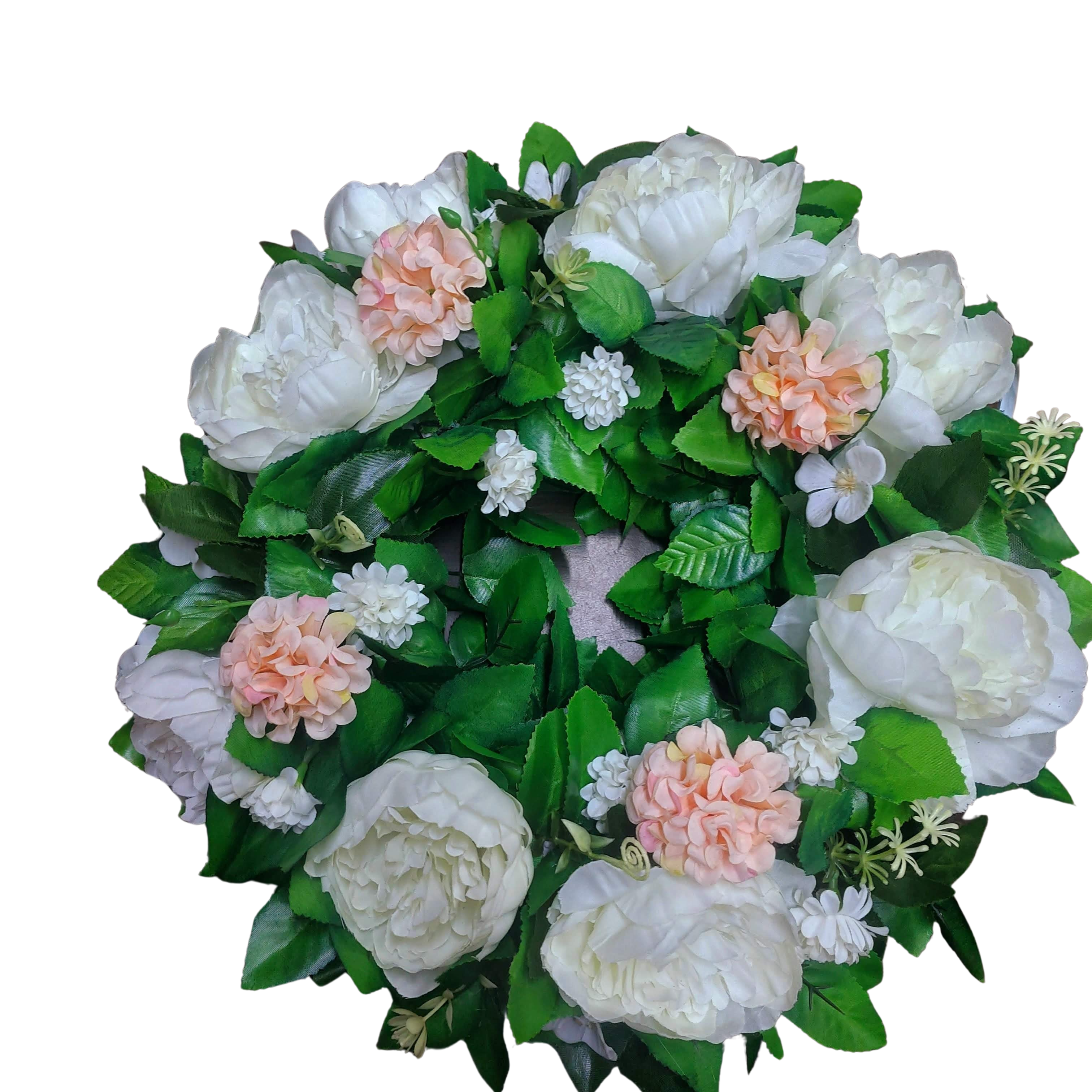 Aranjament funerar rotund cu flori artificiale realtouch – Floraria Mariei - imagine 2