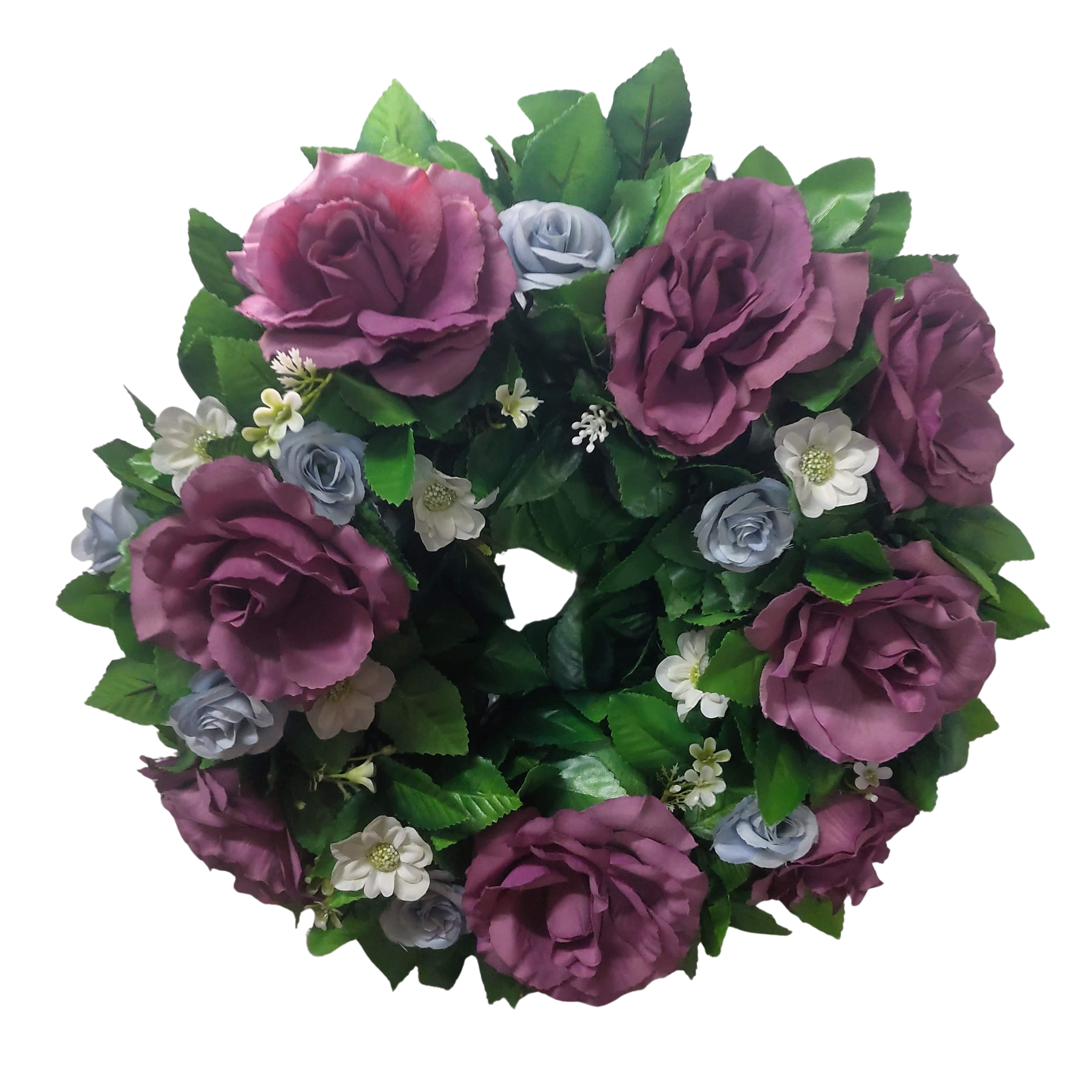 Aranjament funerar rotund cu flori artificiale realtouch – Floraria Mariei - imagine 4
