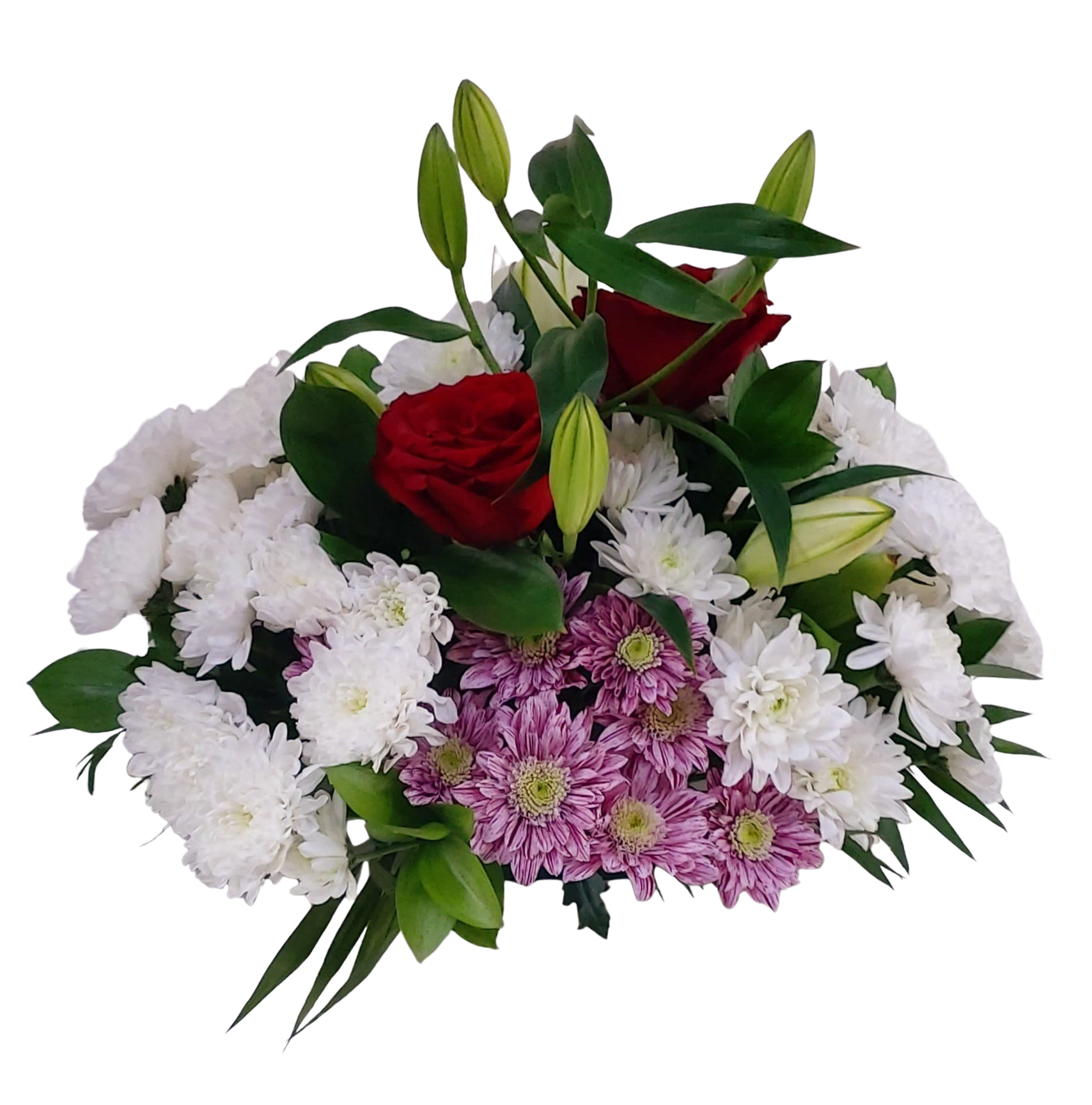 Aranjament Funerar Colorat Floraria Mariei, flori naturale, 25–35 cm