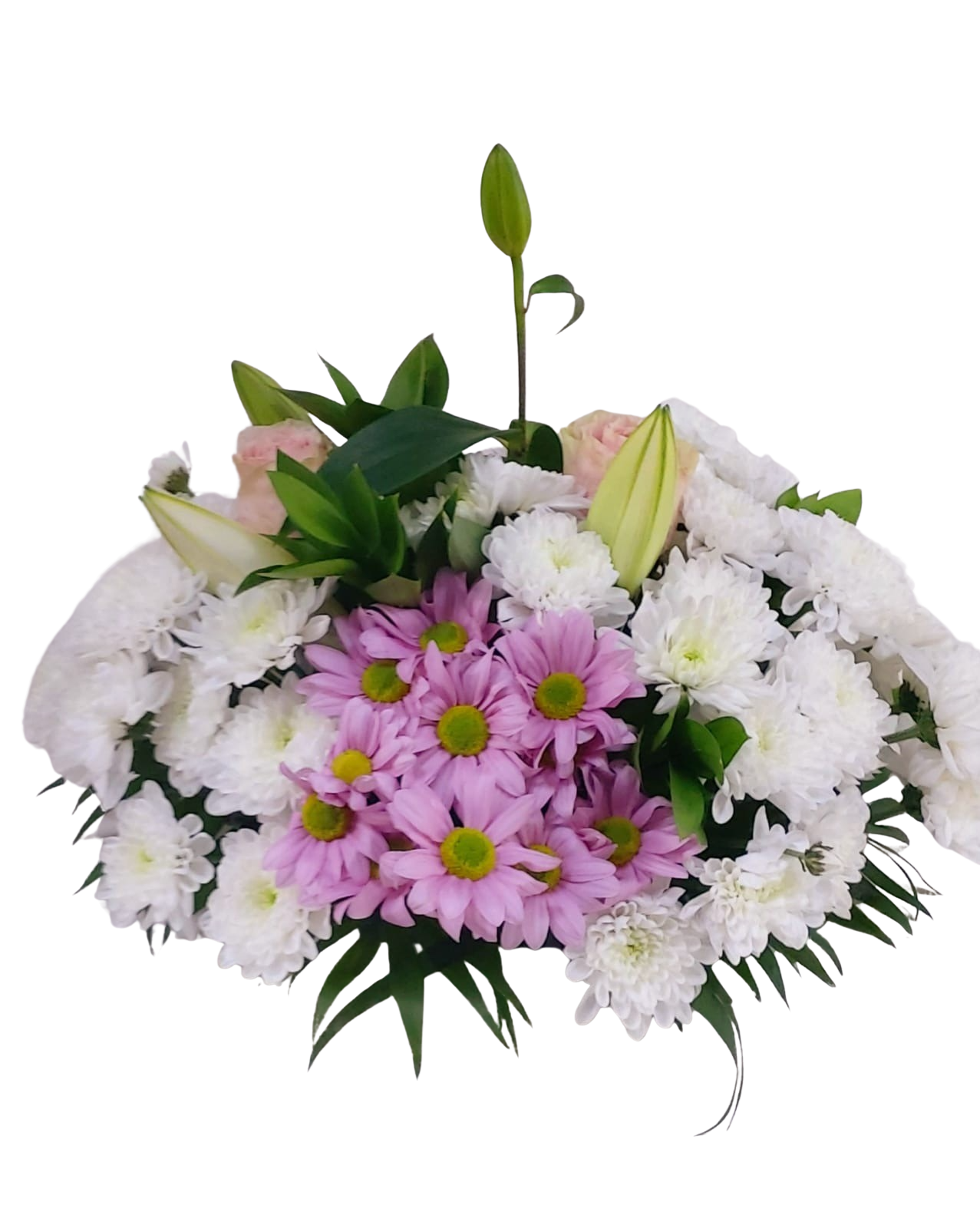 Aranjament Funerar Colorat Floraria Mariei, flori naturale, 25–35 cm - imagine 2