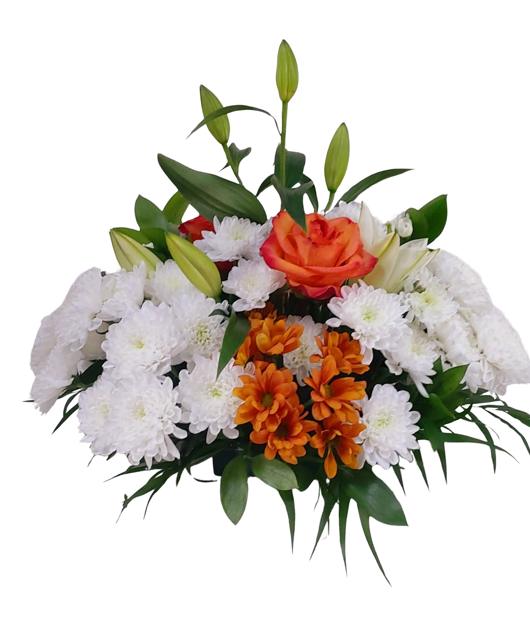 Aranjament Funerar Colorat Floraria Mariei, flori naturale, 25–35 cm - imagine 4