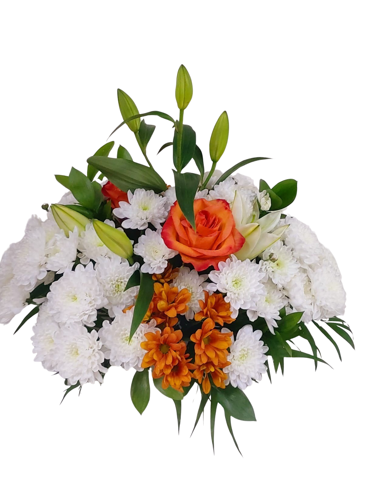 Aranjament Funerar Colorat Floraria Mariei, flori naturale, 25–35 cm - imagine 5