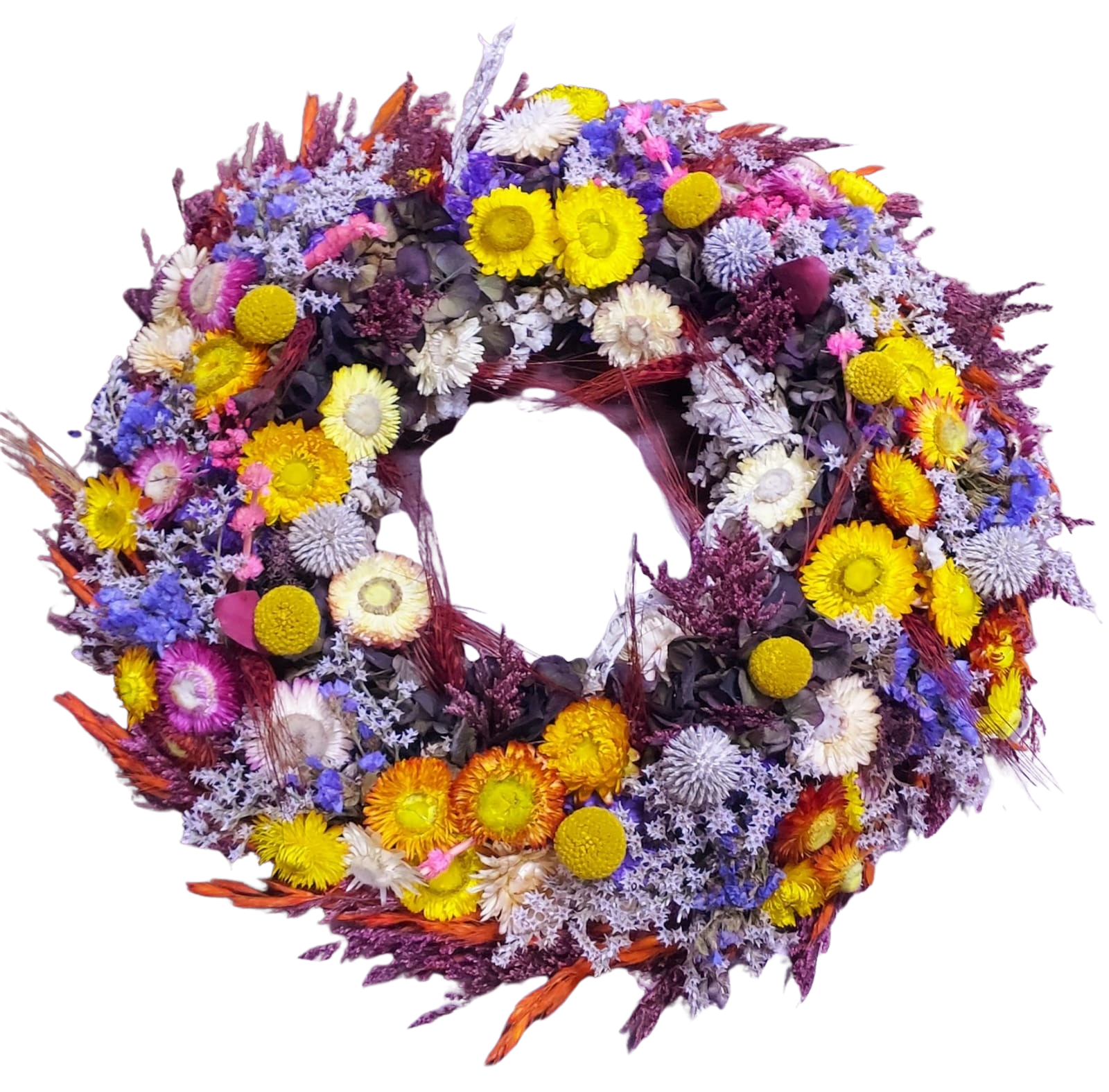 Coroană funerară cu flori uscate și plante criogenate, 30–40 cm – Floraria Mariei - imagine 2