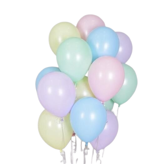 Baloane din latex în culori pastel, cu heliu (set minim 5 bucăți) – Floraria Mariei
