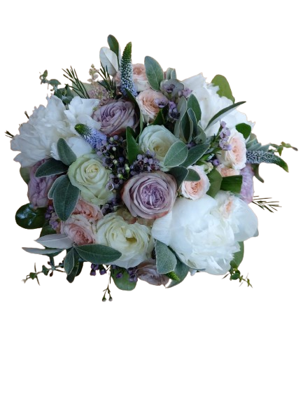 Buchet Cununie Mixt cu trandafiri, bujori și minirose – Floraria Mariei