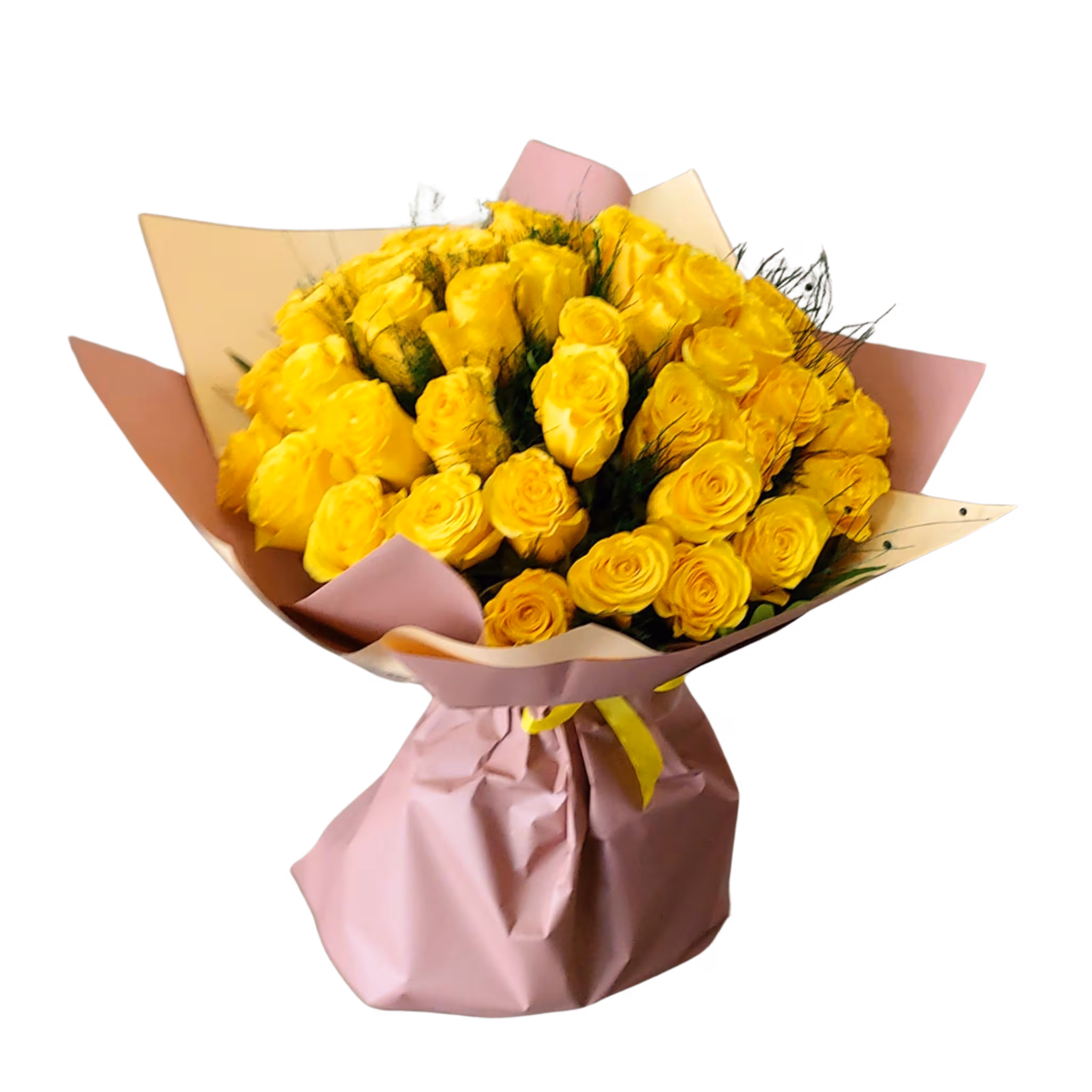 Buchet cu 49 trandafiri galbeni – Floraria Mariei
