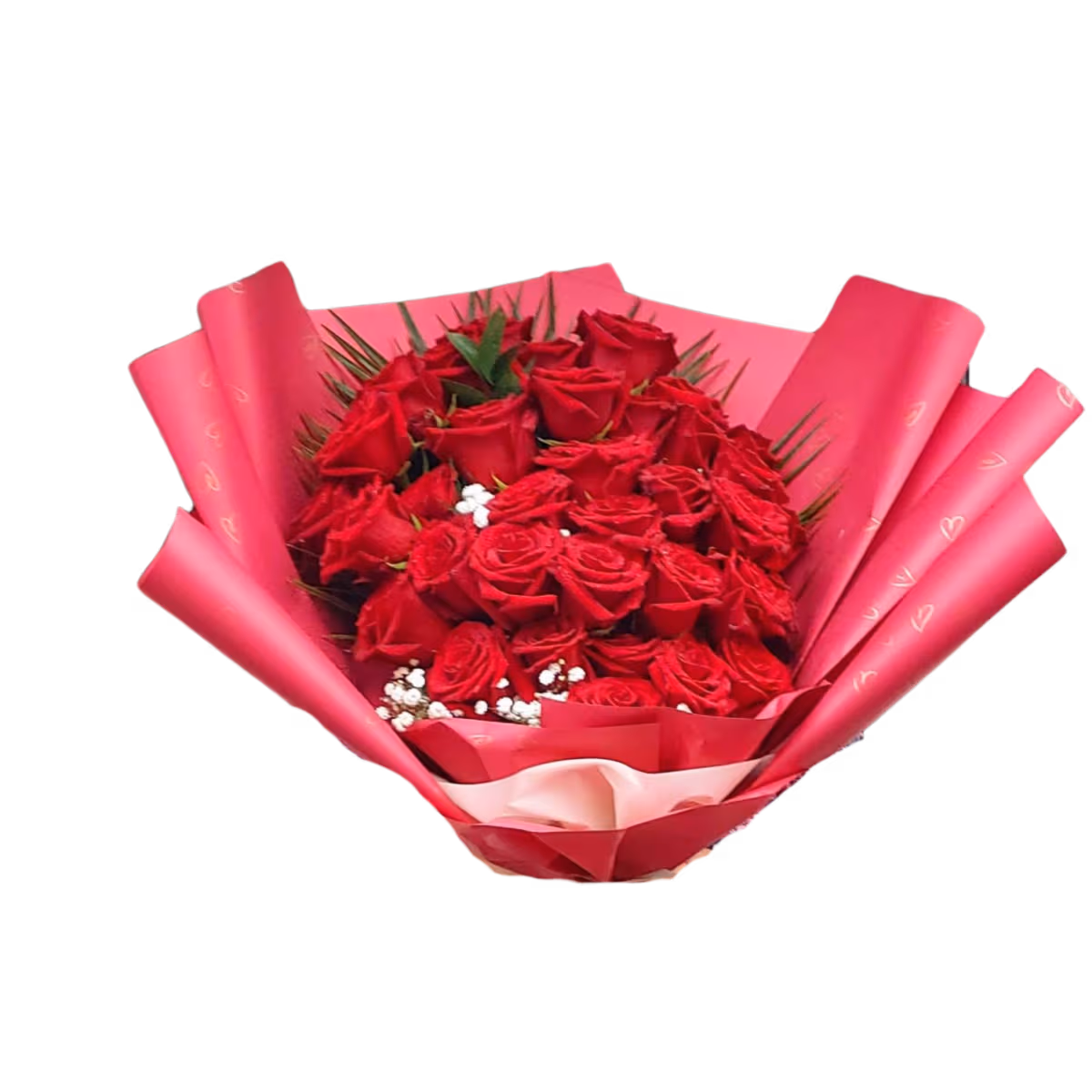 Buchet cu 35 trandafiri roșii în con (120 cm) – Floraria Mariei - imagine 2