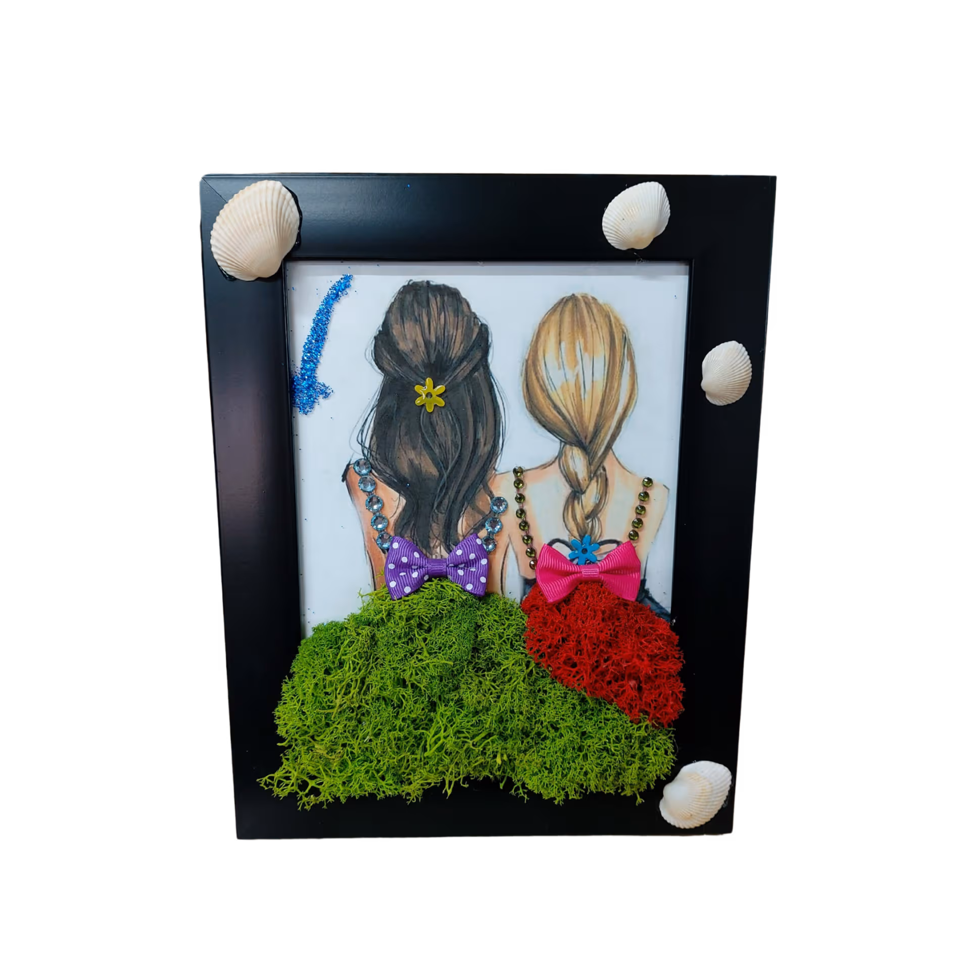 Tablou cu licheni A5 cu 2 siluete – personalizabil cu mesaj | Floraria Mariei - imagine 2