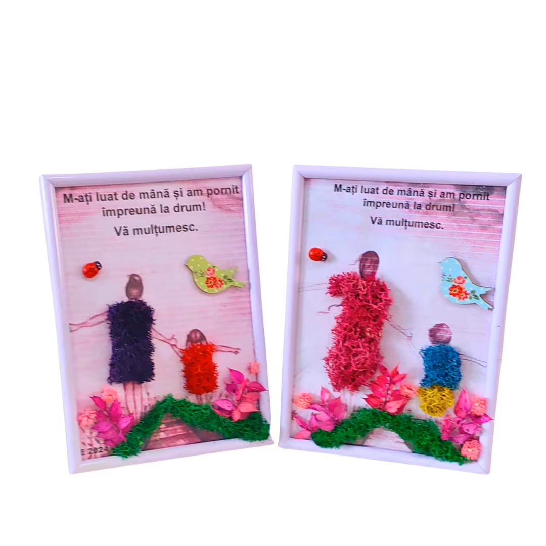 Tablou cu licheni personalizat, cadou de sfârșit de școală pentru învățătoare/educatoare - imagine 3